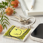 Klee - Gelb-grünes, abstraktes Kunstwerk Schlüsselanhänger (Vorderseite rechts)