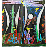 Klee - Gelbe Vögel Duschvorhang (Vorderseite)