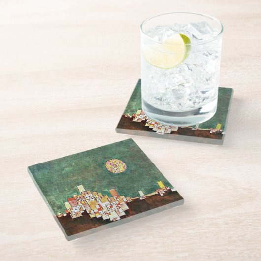 Klee - gewählter Standort Glasuntersetzer (Schrägansicht)