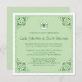 Klee-grünen Hufeisenst Patrick Tageshochzeit Einladung (Vorne/Hinten)