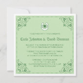 Klee-grünen Hufeisenst Patrick Tageshochzeit Einladung (Vorderseite)