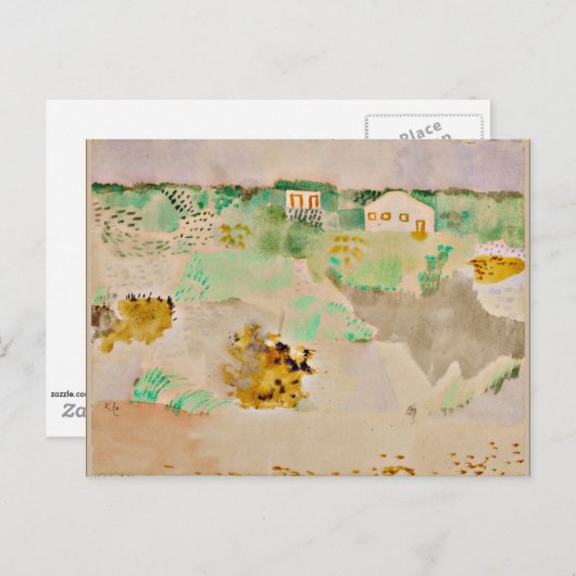 Klee - Häuser auf der Düne Postkarte (Vorne/Hinten)