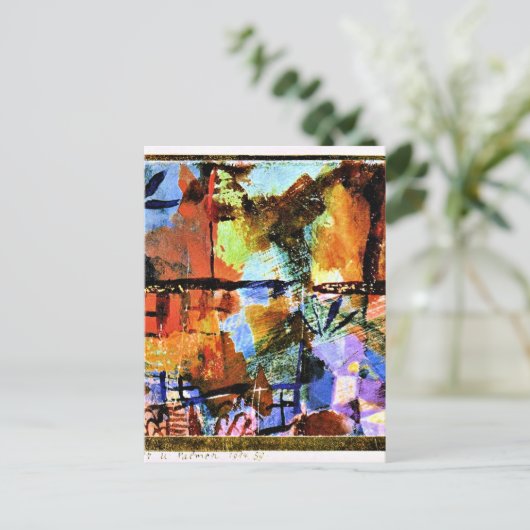 Klee - Häuser und Palmen Postkarte (Stehend Vorderseite)