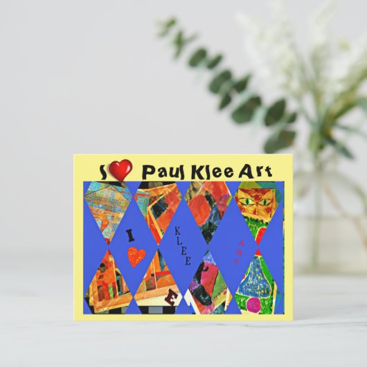 Klee - I Liebe Paul Klee Art Postkarte (Stehend Vorderseite)