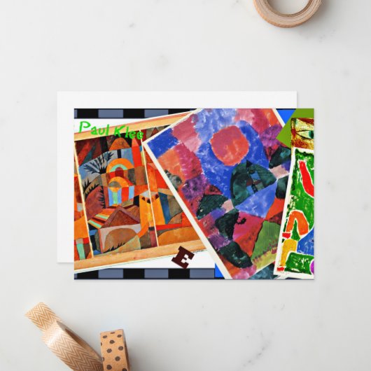 Klee - I Liebe Paul Klee, Collage, Mitteilungskarte (Vorderseite/Rückseite Beispiel)