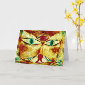 Klee - Katze und Vögel Karte (Gelbe Blume)