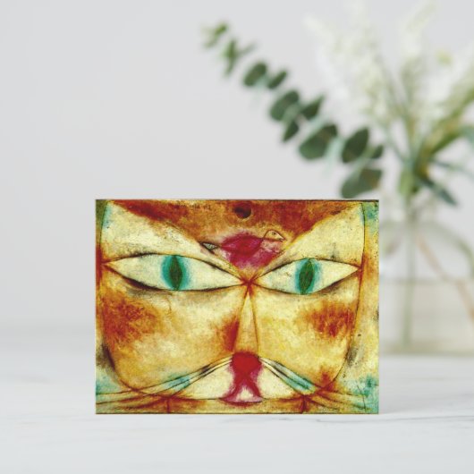 Klee - Katze und Vögel Postkarte (Stehend Vorderseite)