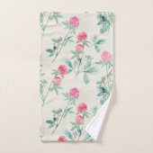 Klee, Kleeblatt auf Beige. Badhandtuch Set (Handtuch)