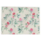 Klee, Kleeblatt auf Beige. Große Geschenktüte (Rückseite)