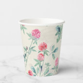 Klee, Kleeblatt auf Beige. Pappbecher (Rückseite)