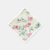 Klee, Kleeblatt auf Beige. Serviette (Ecke)