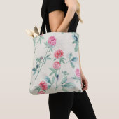 Klee, Kleeblatt auf Beige. Tasche (Von Nahem)