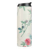 Klee, Kleeblatt auf Beige. Thermosbecher (Nach links gedreht)