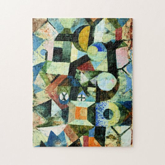 Klee - Komposition mit dem gelben Halbmond Puzzle (Vertikal)