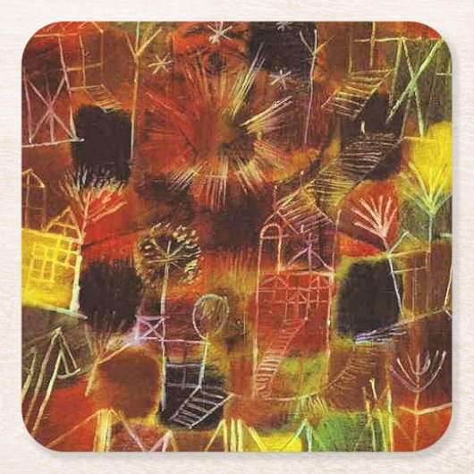 Klee - Kosmische Komposition Rechteckiger Pappuntersetzer (Vorderseite)
