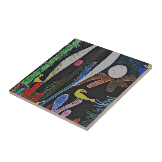 Klee - Landschaft mit Gelben Vögeln Fliese (Seite)