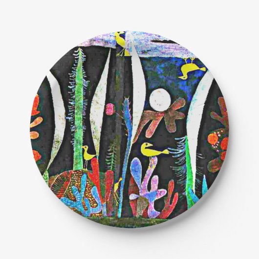 Klee - Landschaft mit Gelben Vögeln Pappteller (Vorderseite)