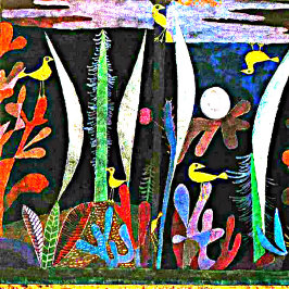 Klee - Landschaft mit Gelben Vögeln Postkarte