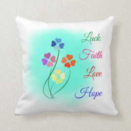 Klee mit 4 Blättern Kissen