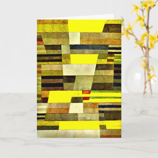 Klee - Monument, buntes abstraktes Kunstwerk Karte (Gelbe Blume)