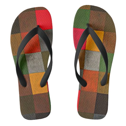Klee - Neue Harmonie, buntes geometrisches Design Badesandalen (Fußbett)
