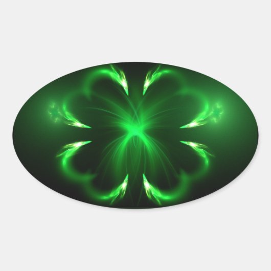 Klee Ovaler Aufkleber (Vorderseite)