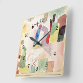 Klee - pathetische Wasserfarbe, Quadratische Wanduhr (Winkel)