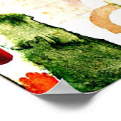 Klee - Pathetische Wasserfarbe, rot Poster (Ecke)