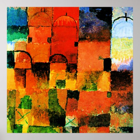 Klee - Rote und weiße Domes, Poster (Vorne)