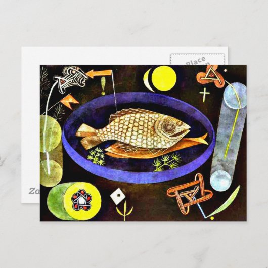 Klee - Rundfisch-Malerei Postkarte (Vorne/Hinten)