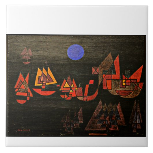 Klee - Schiffe in der Nacht Fliese (Vorderseite)
