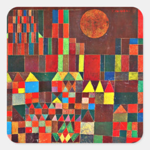 Klee - Schloss und Sonne Quadratischer Aufkleber
