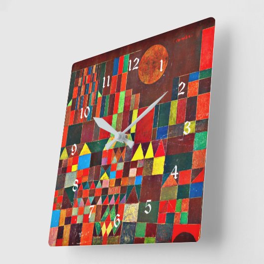 Klee - Schloss und Sun Quadratische Wanduhr (Winkel)