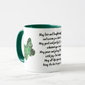 Klee-Schmetterlings-irische Segen-Tasse Tasse (Vorderseite Links)