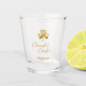 Klee & Sorglos Gold Shamrock Luxe Schnapsglas (Vorderseite)