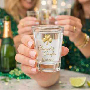 Klee & Sorglos Gold Shamrock Luxe Schnapsglas