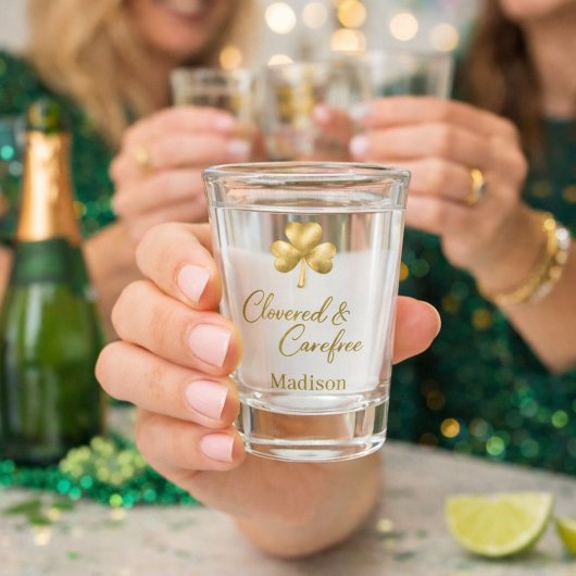 Klee & Sorglos Gold Shamrock Luxe Schnapsglas