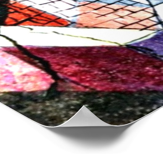 Klee - Stadt R; Kunstwerk Paul Klee Poster (Ecke)