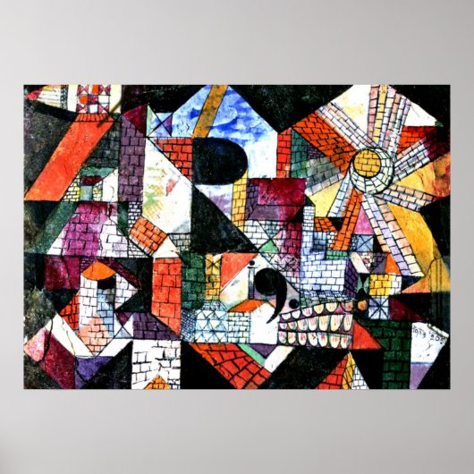 Klee - Stadt R; Kunstwerk Paul Klee Poster (Vorne)