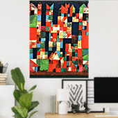 Klee - Stadtbild mit rot und grün Poster (Heimbüro)