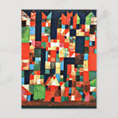 Klee - Stadtbild mit rot und grün Postkarte (Vorderseite)