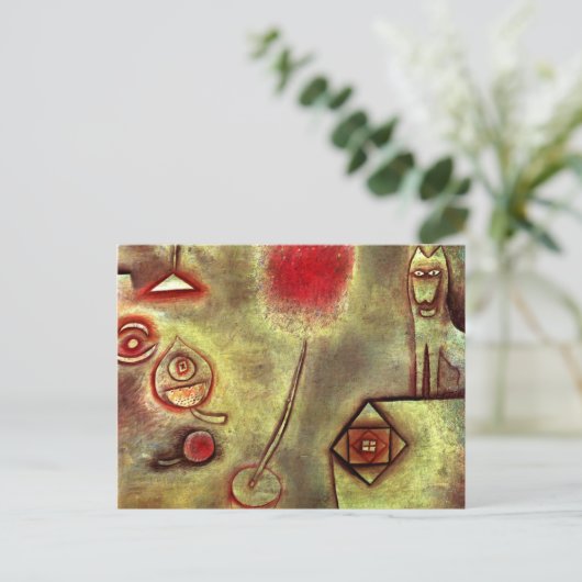 Klee - Stillleben mit Tierstatuette Postkarte (Stehend Vorderseite)