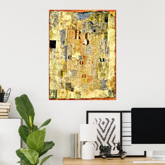 Klee - Stimmgewebe der Sängerin Rosa Silber Poster (Heimbüro)