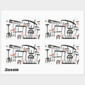 Klee - Tiere in einer Umschließung Rechteckige Sti Rechteckiger Aufkleber (Blatt)