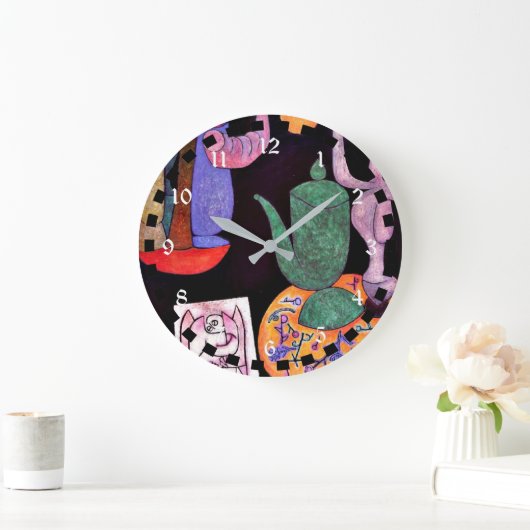 Klee - Unbenannt (Stillleben) Große Wanduhr (Zuhause)