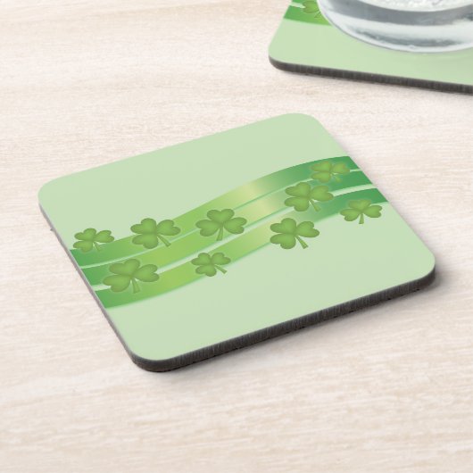 Klee und grüne Streifen Getränkeuntersetzer (Linke Seite)