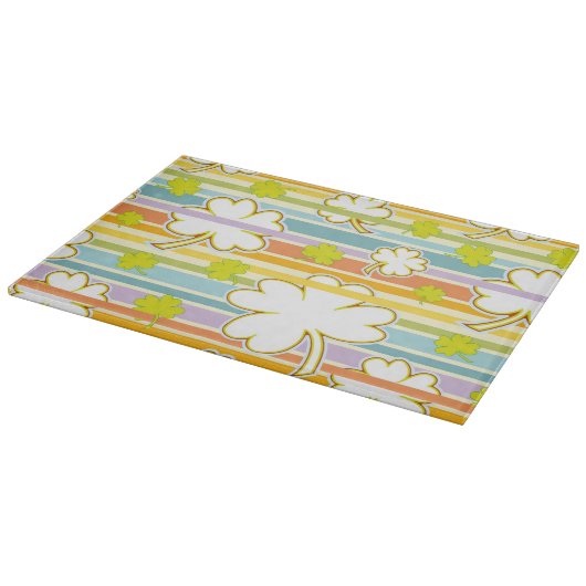 Klee und Regenbogen Schneidebrett (Ecke)