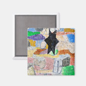 Klee - unter einem schwarzen Stern Magnet (Vorderseite/Rückseite)