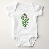 Klee-Vintager botanischer Druck Baby Strampler (Vorderseite)