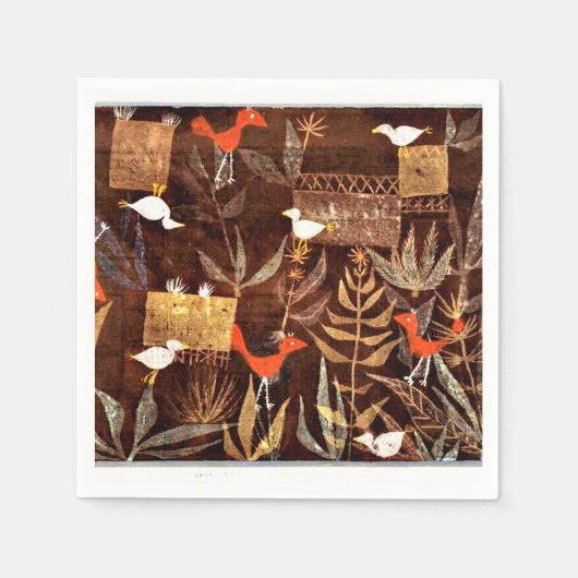 Klee - Vogelgarten, berühmtes Kunstwerk, Serviette (Vorderseite)